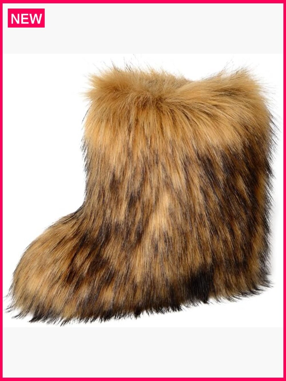 Fur Boots for Women Winter Fluffy Furry Flat Heel Snow Boots, 8 Wide